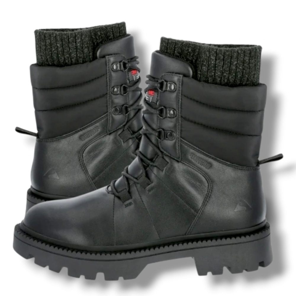 Ozark Trail Women's Snow Combat Boots Lace Up 3M Thinsulate Genuine Leather Sz 8